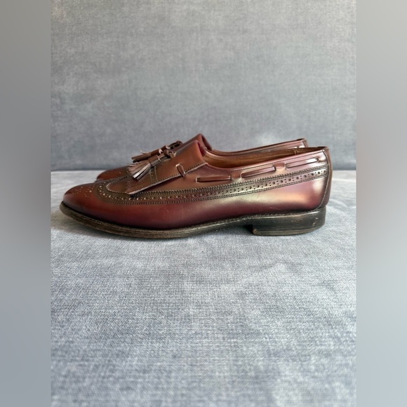 Allen Edmond Arlington Wingtip Kiltie Tassel Loafer Mens SZ10.5 Burgundy Leather main image 7